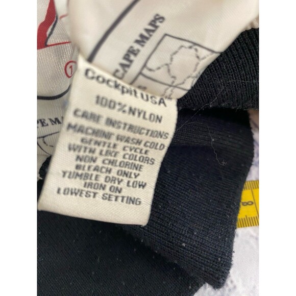 CPT Jacket Men’s Size 2XL Color Black Nylon Flight Jacket by Cockpit USA Map - Picture 9 of 12